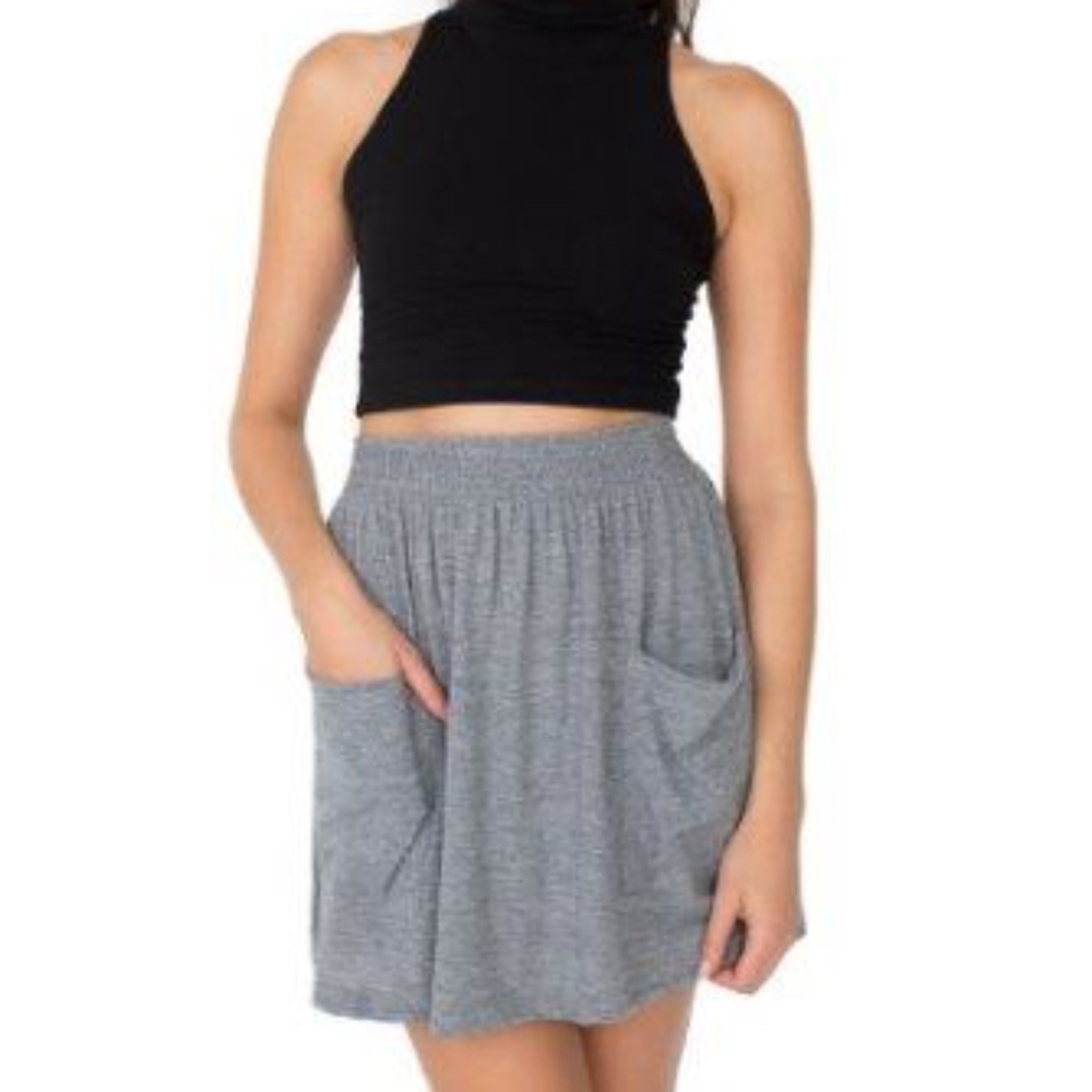 Grey American Apparel Double Front Pocket Skirt